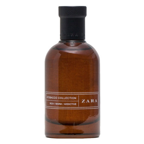 zara tobacco fragrance COLLECTION RICH WARM ADDICTIVE EDT 100ML (3.4 FL. OZ) enhanced by the vibrant freshness of pink pepper and saffron RED ZARA TEMPTATION TOBACCO EXTRAIT